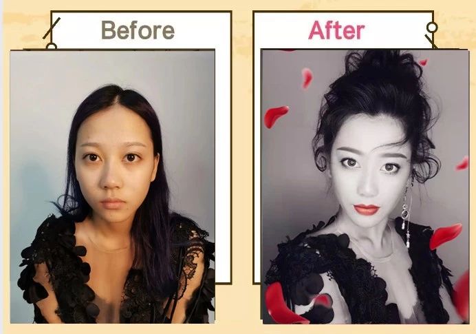 化妆前后